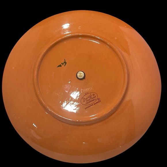 VTG Stangl Pottery Red-Ware Country Garden Serving Plate Dish Tidbit Tray Handle - Picture 5 of 8